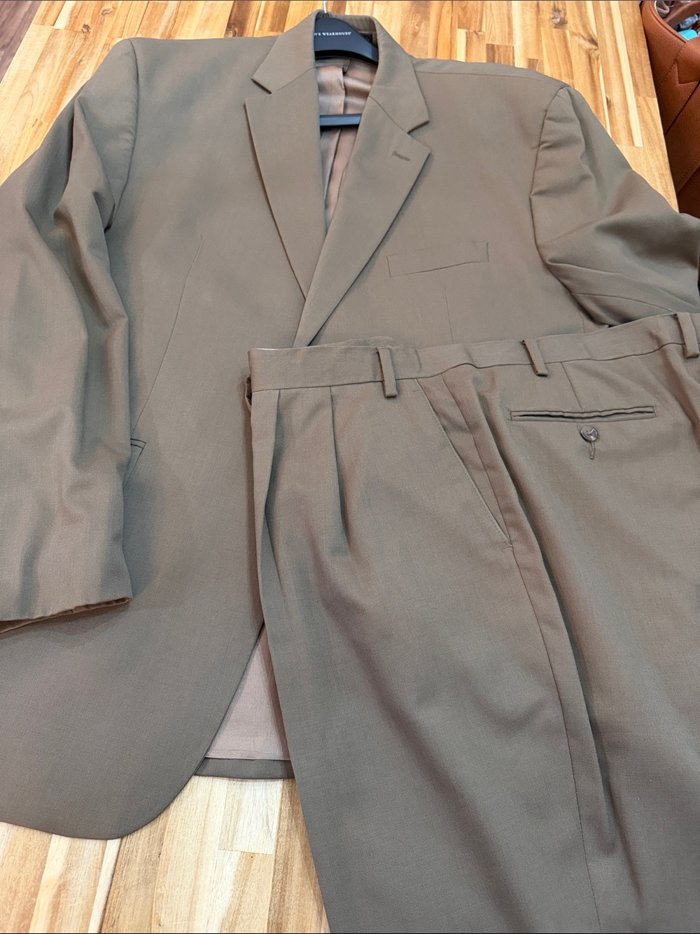 Chaps Olive Suit Jacket & Trousers - Classic Two-Piece